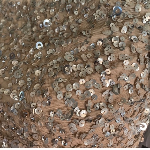 Adrianna Papell Sequin Off The Shoulder Gown - Picture 9 of 12